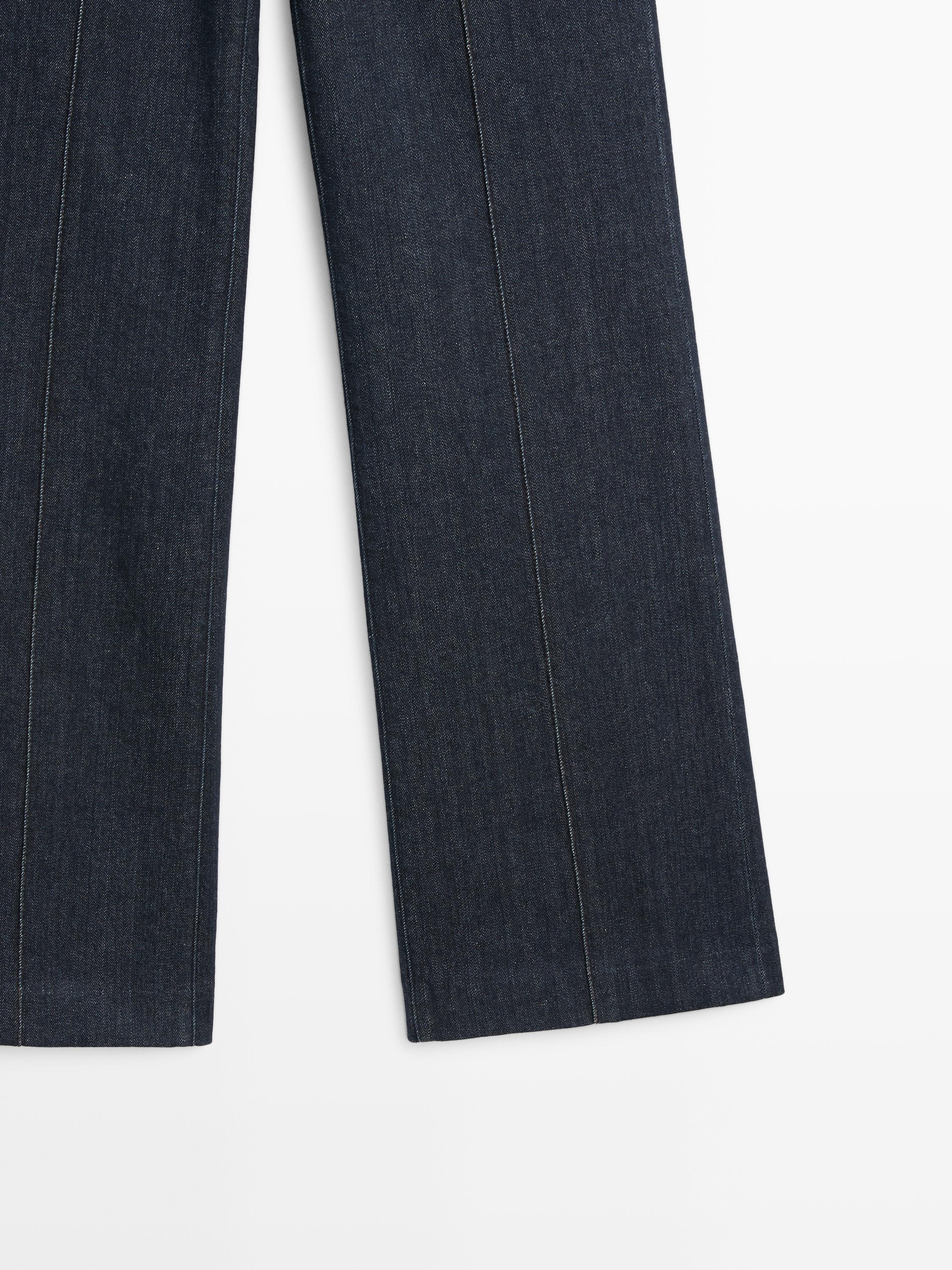 Flare fit high-waist jeans with pockets